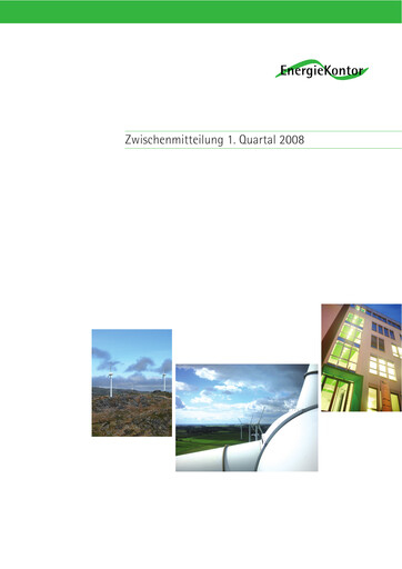Vorschaubild Energiekontor Quartalsbericht 2008-q1