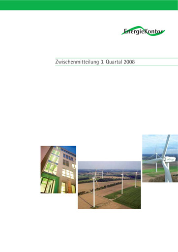 Vorschaubild Energiekontor Quartalsbericht 2008-q3