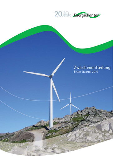 Vorschaubild Energiekontor Quartalsbericht 2010-q1