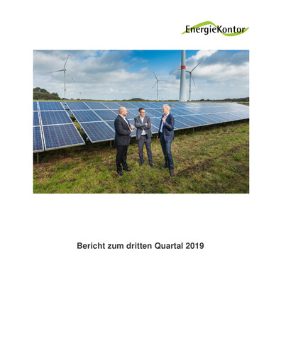 Vorschaubild Energiekontor Quartalsbericht 2019-q3