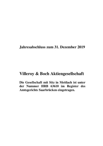 Thumbnail Villeroy & Boch Financial Statement 2019