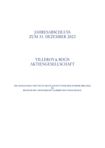 Thumbnail Villeroy & Boch Financial Statement 2023