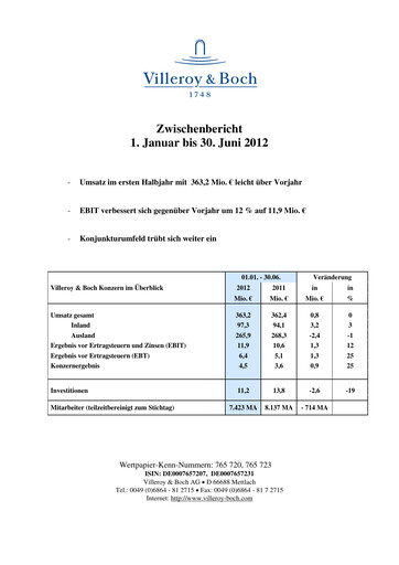 Thumbnail Villeroy & Boch Half-year Report 2012