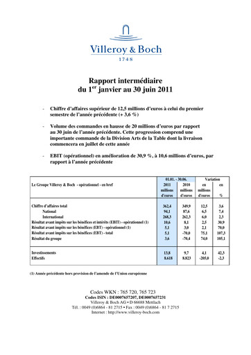 Thumbnail Villeroy & Boch Half-year Report 2011