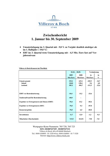 Thumbnail Villeroy & Boch Quarterly Report 2009-q3