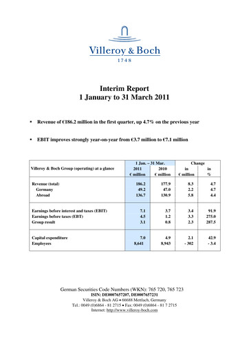 Thumbnail Villeroy & Boch Quarterly Report 2011-q1