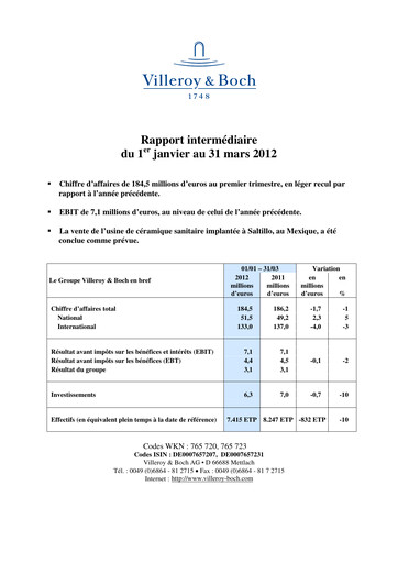 Thumbnail Villeroy & Boch Quarterly Report 2012-q1