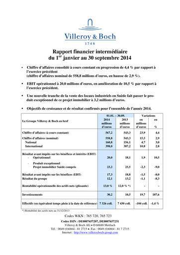 Thumbnail Villeroy & Boch Quarterly Report 2014-q3