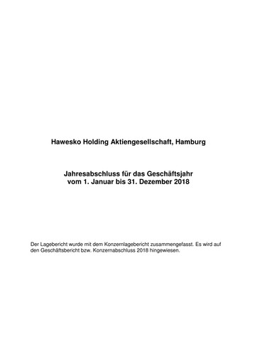 Thumbnail Hawesko Financial Statement 2018