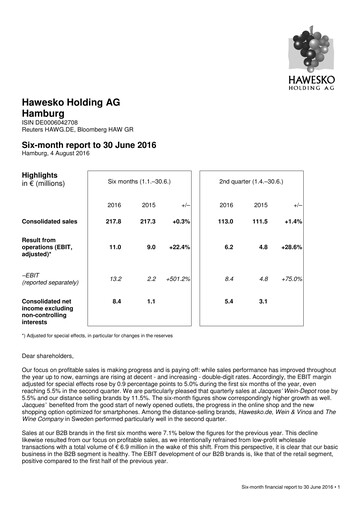Thumbnail Hawesko Half-year Report 2016-h1