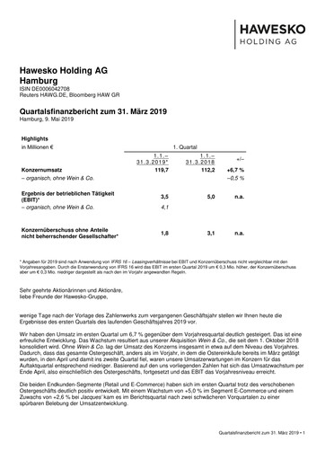 Thumbnail Hawesko Quarterly Report 2019-q1