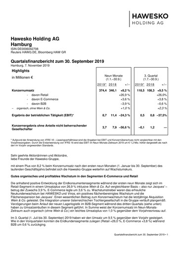 Thumbnail Hawesko Quarterly Report 2019-q3
