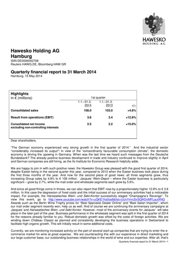 Thumbnail Hawesko Quarterly Report 2014-q1