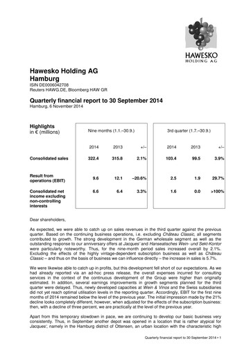 Thumbnail Hawesko Quarterly Report 2014-q3