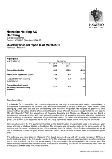 Thumbnail Hawesko Quarterly Report 2015-q1