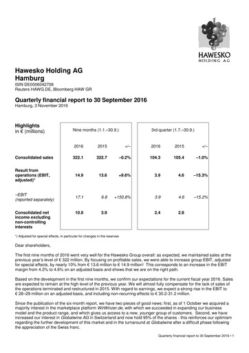 Thumbnail Hawesko Quarterly Report 2016-q3