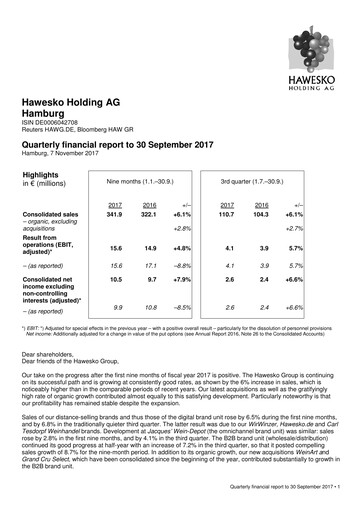 Thumbnail Hawesko Quarterly Report 2017-q3
