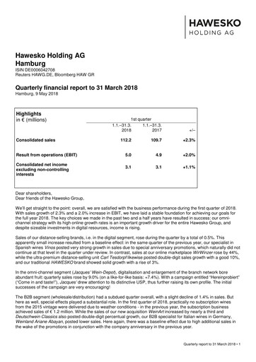 Thumbnail Hawesko Quarterly Report 2018-q1