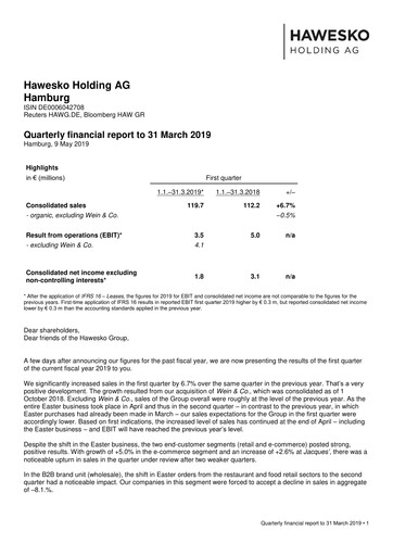 Thumbnail Hawesko Quarterly Report 2019-q1