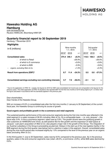 Thumbnail Hawesko Quarterly Report 2019-q3