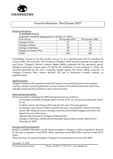 Thumbnail Chargeurs Quarterly Report 2007-q3