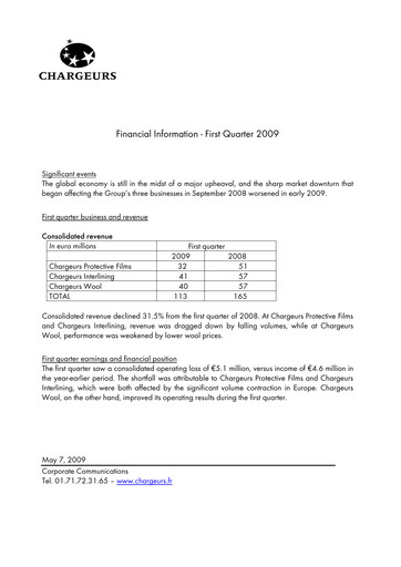 Thumbnail Chargeurs Quarterly Report 2009-q1
