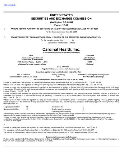 Thumbnail Cardinal Health Annual Report 2021