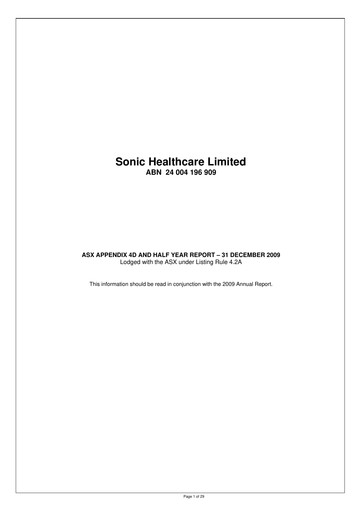 Thumbnail Sonic Healthcare Half-year Report 2009-h1