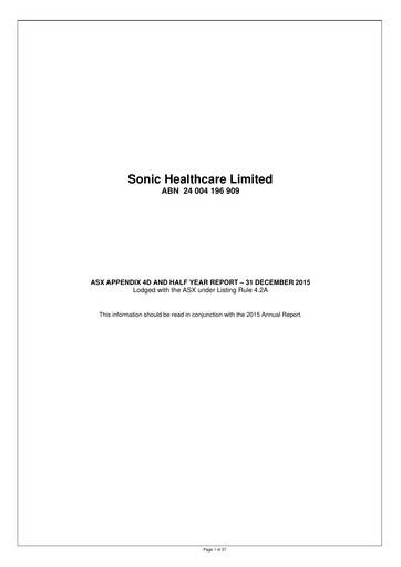 Thumbnail Sonic Healthcare Half-year Report 2015-h1