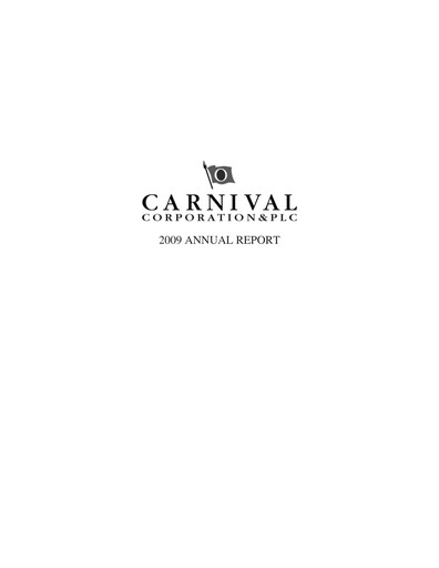 Thumbnail Carnival Corporation Annual Report 2009