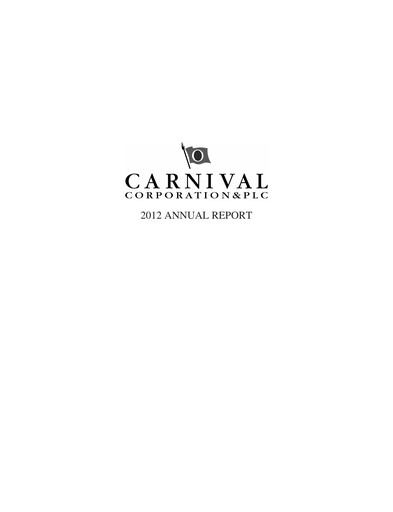 Thumbnail Carnival Corporation Annual Report 2012
