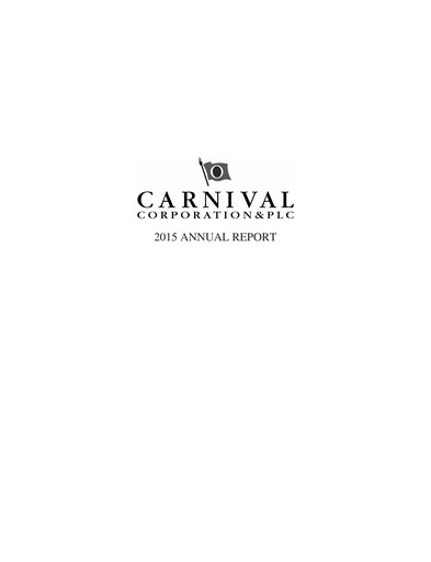 Thumbnail Carnival Corporation Annual Report 2015