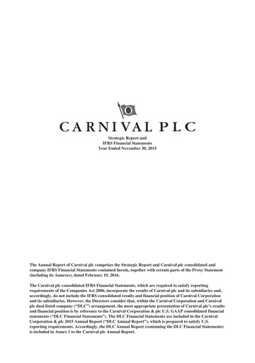 Vorschaubild Carnival Corporation Finanzmitteilung 2015
