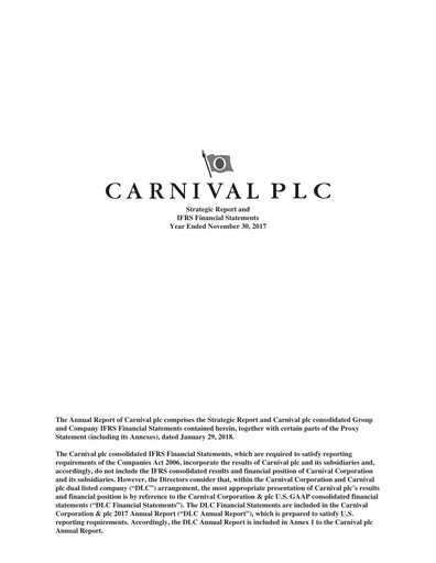 Vorschaubild Carnival Corporation Finanzmitteilung 2017