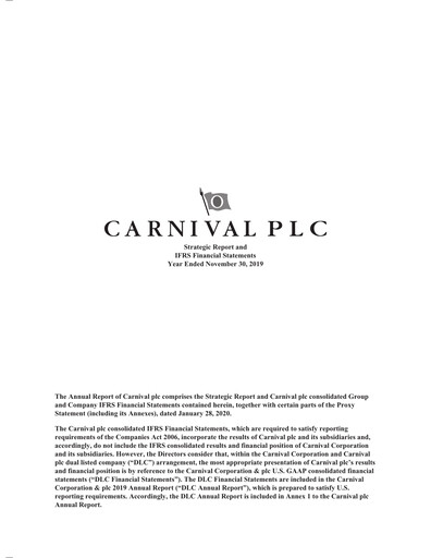 Vorschaubild Carnival Corporation Finanzmitteilung 2019