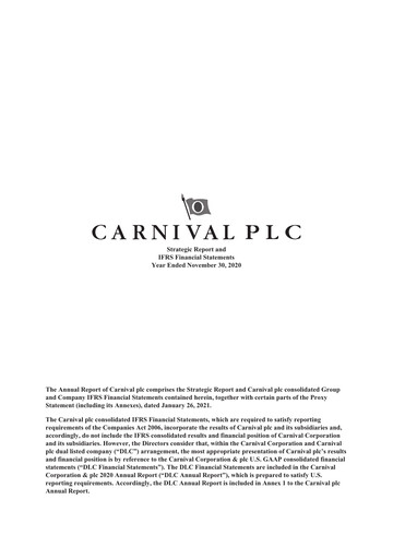 Vorschaubild Carnival Corporation Finanzmitteilung 2020