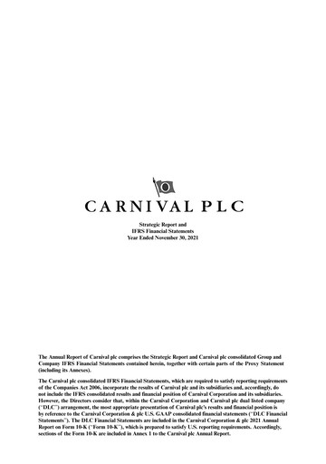 Vorschaubild Carnival Corporation Finanzmitteilung 2021