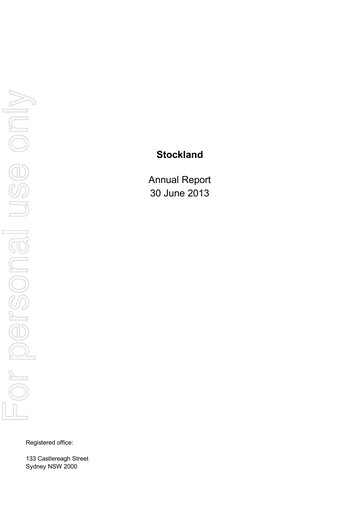 Miniature Stockland Rapport annuel fy2013