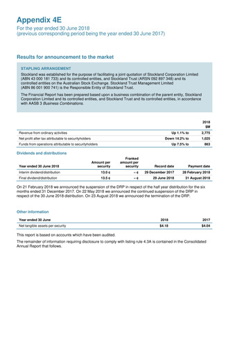 Miniature Stockland Rapport annuel fy2018