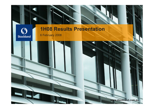 Thumbnail Stockland Half-year Report fy2008-h1