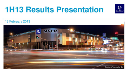 Thumbnail Stockland Half-year Report fy2013-h1
