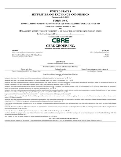 Thumbnail CBRE Group
 Annual Report 2025