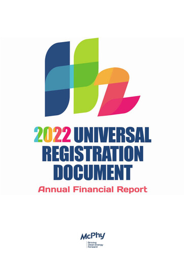 Thumbnail McPhy Energy Universal Registration Document 2022