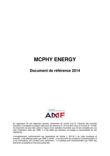 Thumbnail McPhy Energy Universal Registration Document 2014