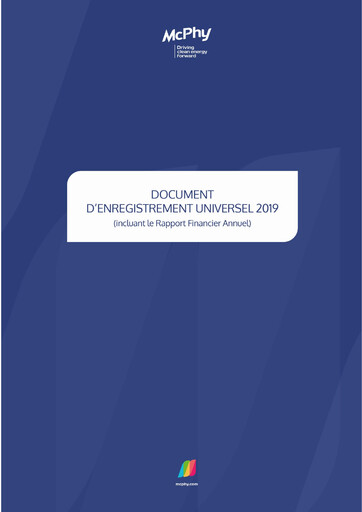 Thumbnail McPhy Energy Universal Registration Document 2019