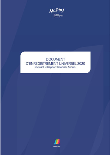 Thumbnail McPhy Energy Universal Registration Document 2020