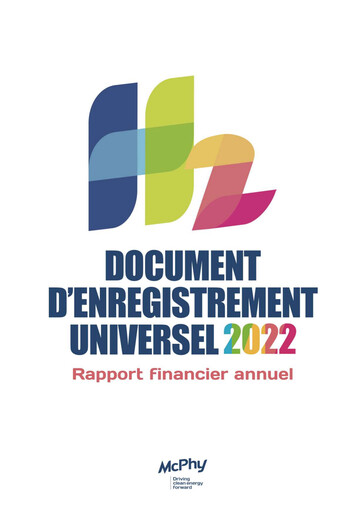 Thumbnail McPhy Energy Universal Registration Document 2022