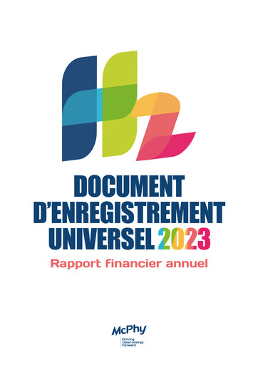 Thumbnail McPhy Energy Universal Registration Document 2023