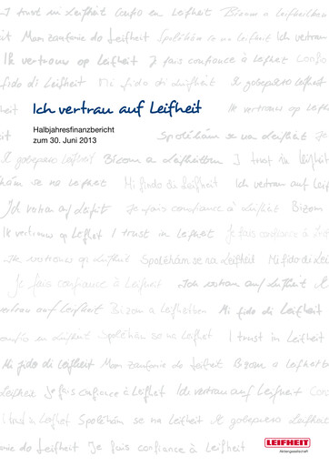 Thumbnail Leifheit Half-year Report 2013-h1