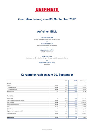 Miniature Leifheit Rapport trimestriel 2017-q3